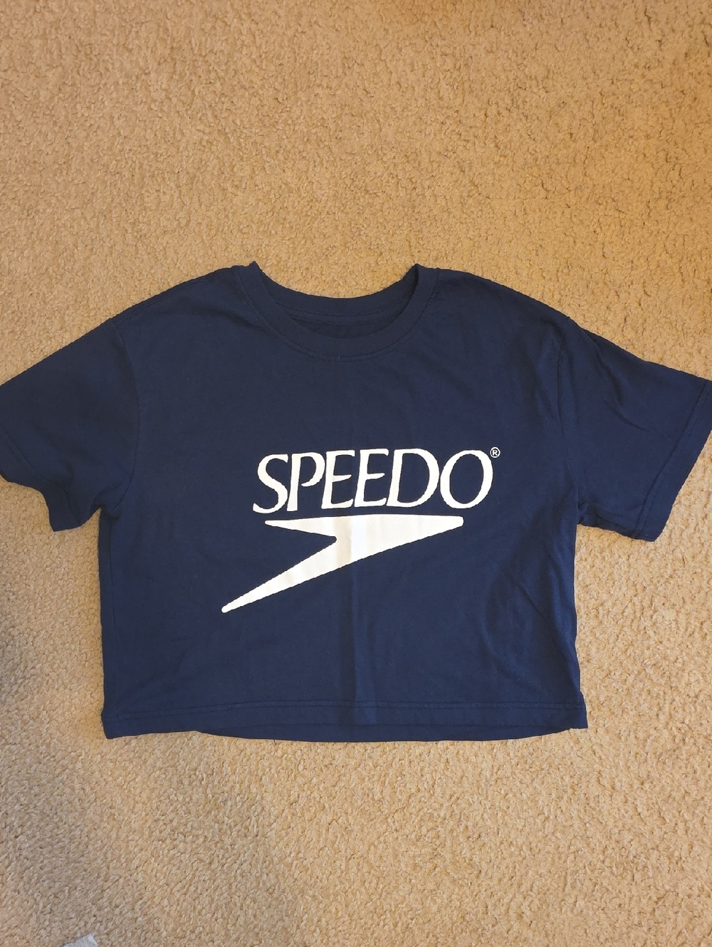 Speedo Navy Cropped Tee with White Logo